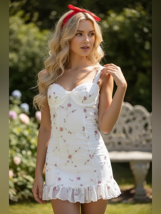 Dolls Kill Dresses & Skirts - NWT XLarge Dolls Kill Sugar Thrillz I’m Baby Mini Slip Dress in White